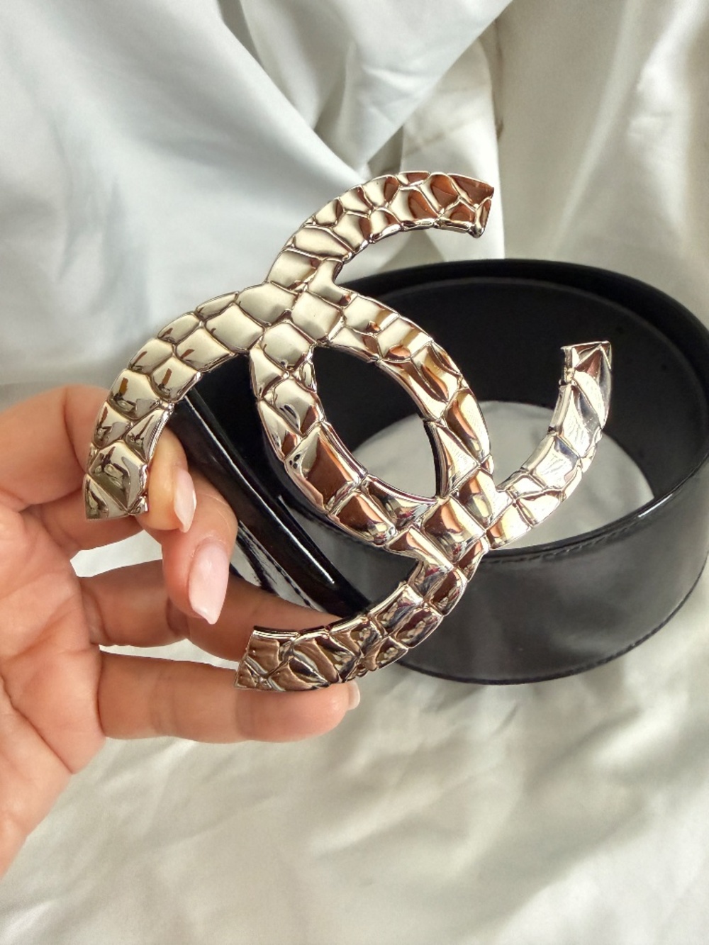 CHANLE Patent Leather CC Wide Waist Belt 90/36 - Picture 4 of 8